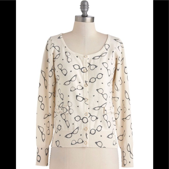 Modcloth Sweaters - Eyewear Shall We Go sweater cardigan Modcloth M